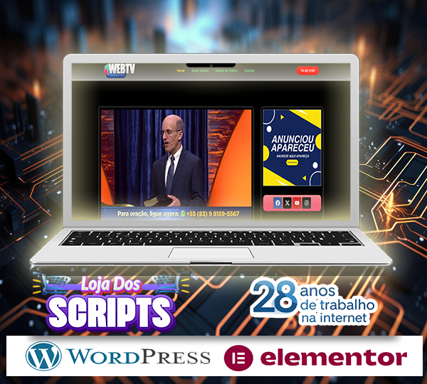 Web TV ao Vivo WordPress Profissional TV-0558